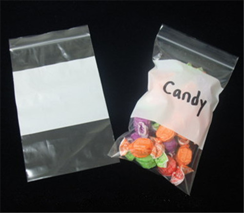 Zip Lock Candy Plastic Bag with White Block W30